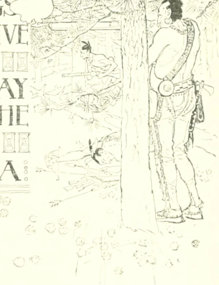 An illustration from Ninety-eight : a calendar for the year 1898; with some drawings suggestive of the everyday life of the past in Canada, 1898, leaf 4