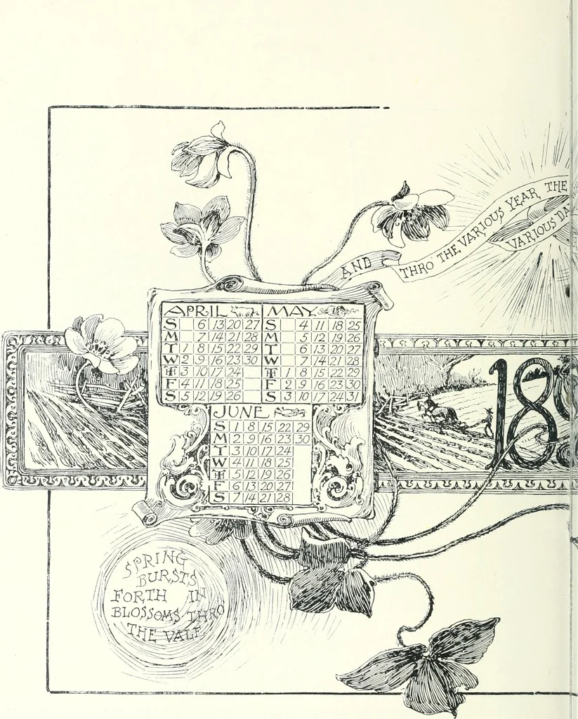 An illustration from Ninety-five : a calendar for the year MDCCCXCV; with some selections from Canadian writers and drawings by members of the Toronto Art Students' League, 1895, leaf 13