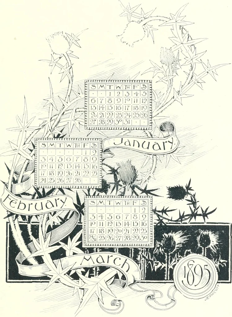 An illustration from Ninety-five : a calendar for the year MDCCCXCV; with some selections from Canadian writers and drawings by members of the Toronto Art Students' League, 1895, leaf 4