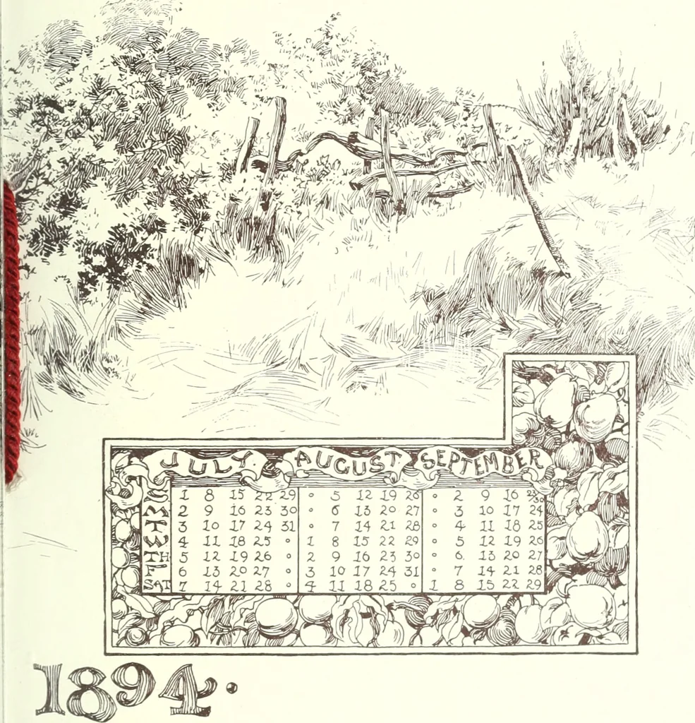 An illustration from Ninety-four : a calendar for the year of Our Lord MDCCCXCIV; with verses by some of the Canadian writers of verse and drawings by members of the Toronto Art Students' League, 1894, leaf 18
