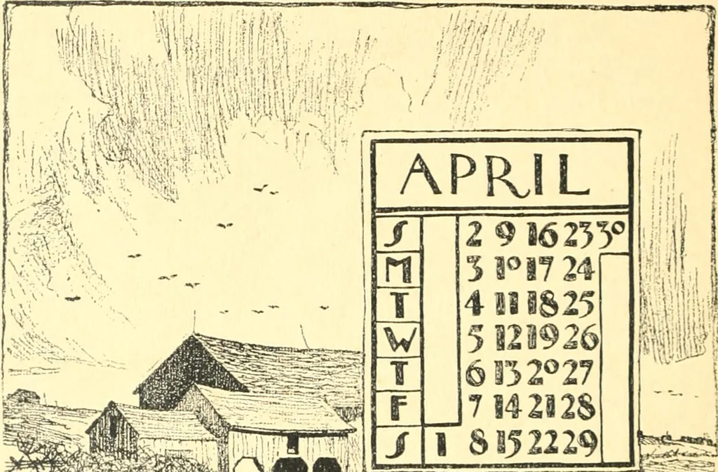 An illustration from Ninety-nine : a calendar for the year 1899; with drawings illustrative of country life in Canada, 1899, leaf 11