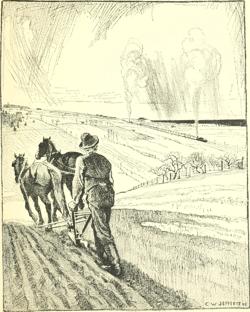 An illustration from Ninety-nine : a calendar for the year 1899; with drawings illustrative of country life in Canada, 1899, leaf 12