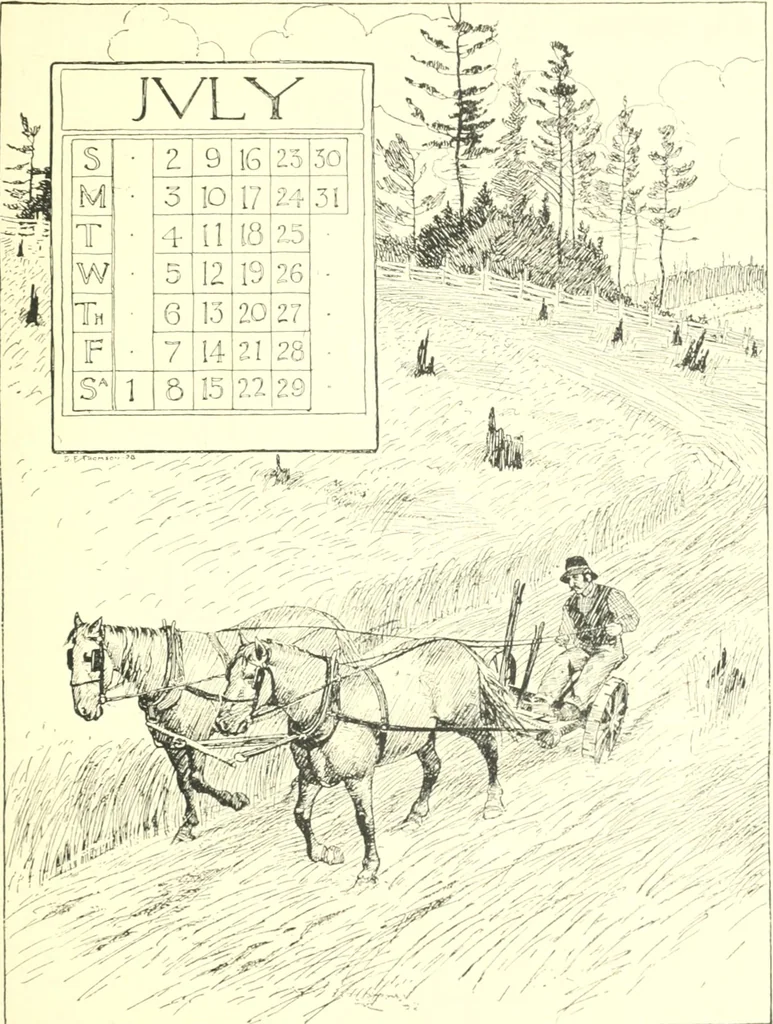 An illustration from Ninety-nine : a calendar for the year 1899; with drawings illustrative of country life in Canada, 1899, leaf 16