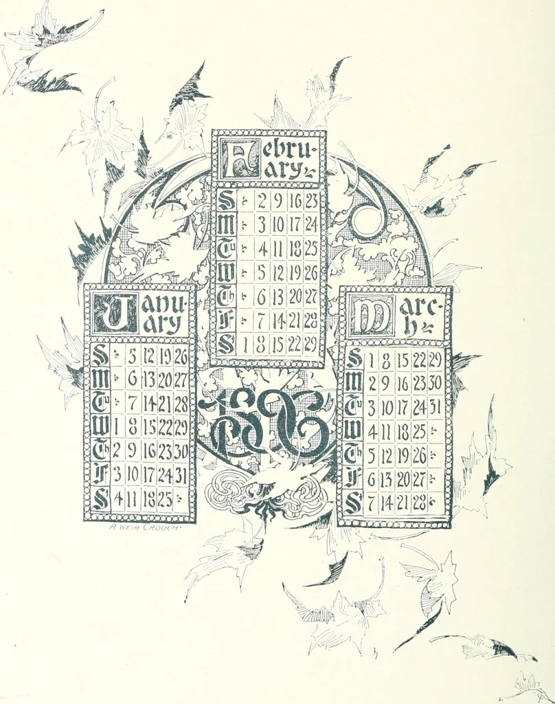 An illustration from Ninety-six : a calendar for the year 1896 with sketches of some Canadian water-ways and appropriate selections from Canadian writers, 1896, leaf 3