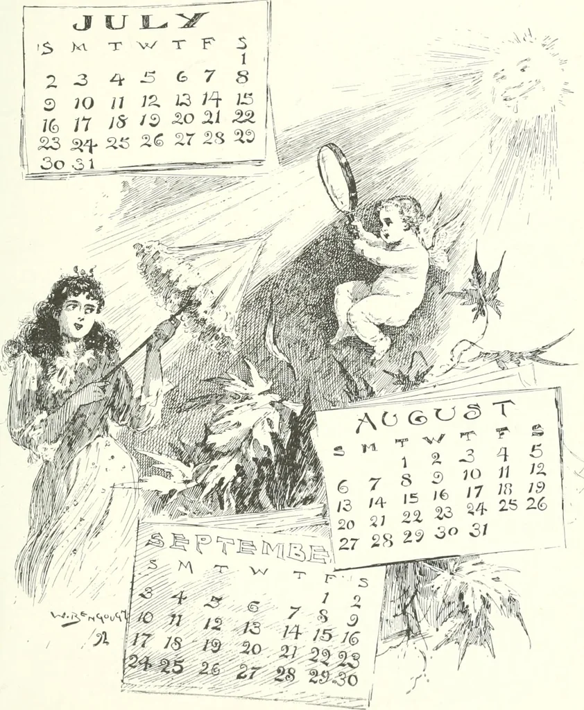 An illustration from Ninety-three : a calendar for the year of our Lord MDCCCXCIII; with verses by some of the Canadian writers of verse and drawings by members of the Toronto Art Students' League, 1893, leaf 12