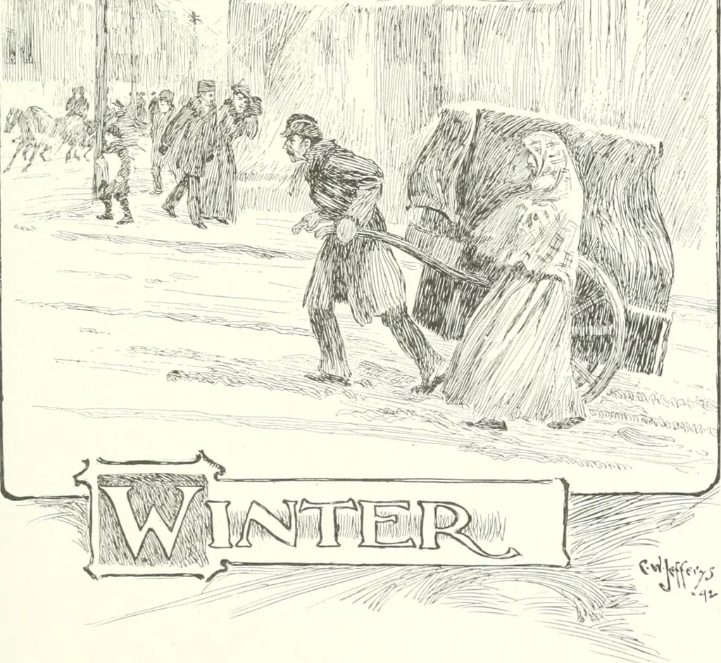 An illustration from Ninety-three : a calendar for the year of our Lord MDCCCXCIII; with verses by some of the Canadian writers of verse and drawings by members of the Toronto Art Students' League, 1893, leaf 6