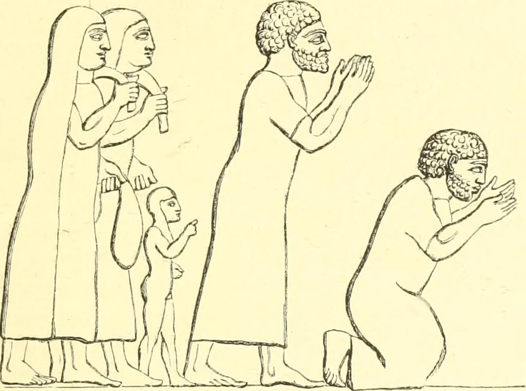 An illustration from Nineveh and Babylon; a narrative of a second expedition to Assyria during the years 1849, 1850, and 1851, 1867, leaf 104