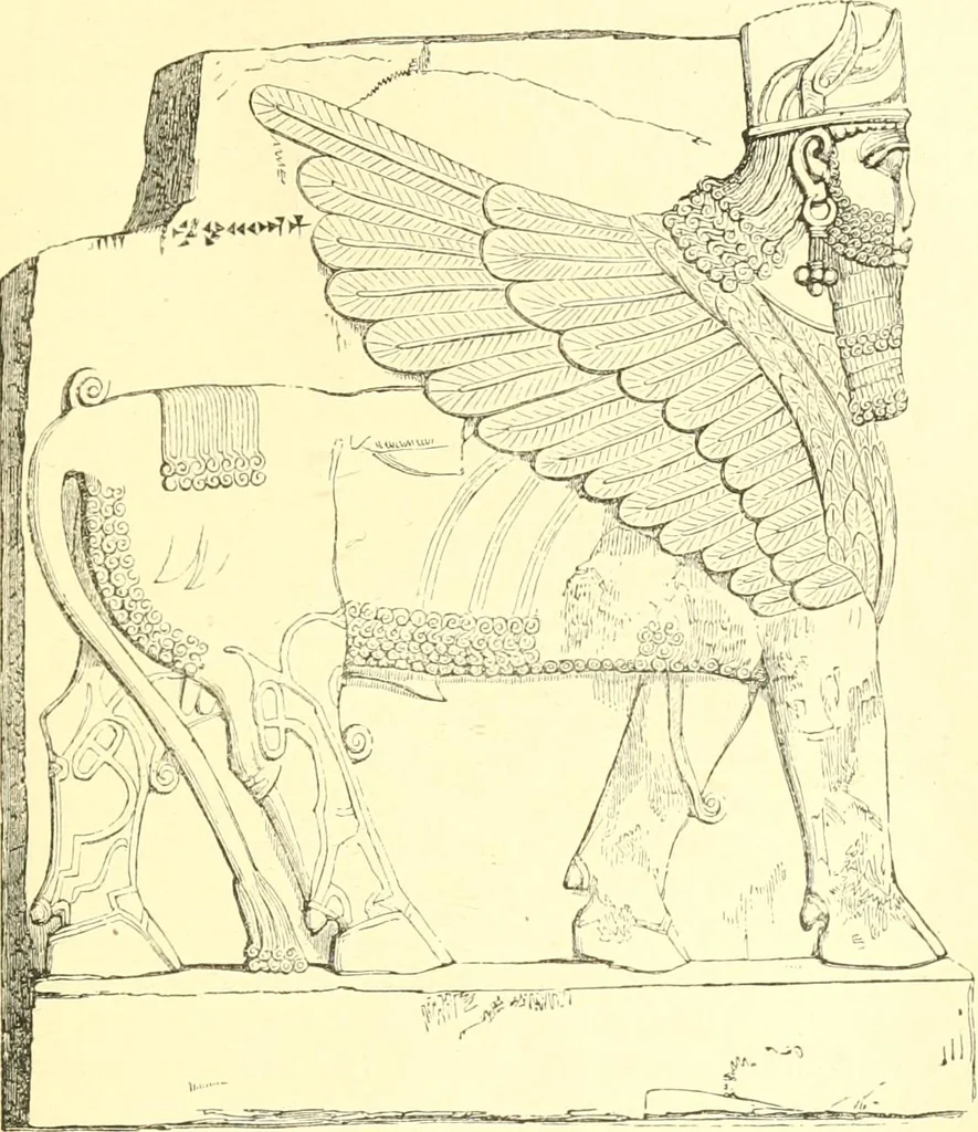 An illustration from Nineveh and Babylon; a narrative of a second expedition to Assyria during the years 1849, 1850, and 1851, 1867, leaf 174