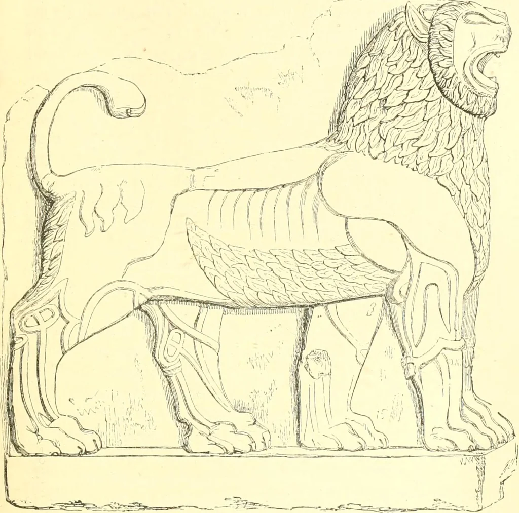 An illustration from Nineveh and Babylon; a narrative of a second expedition to Assyria during the years 1849, 1850, and 1851, 1867, leaf 176