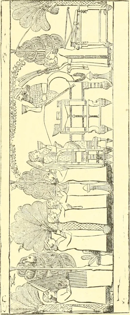 An illustration from Nineveh and Babylon; a narrative of a second expedition to Assyria during the years 1849, 1850, and 1851, 1867, leaf 28