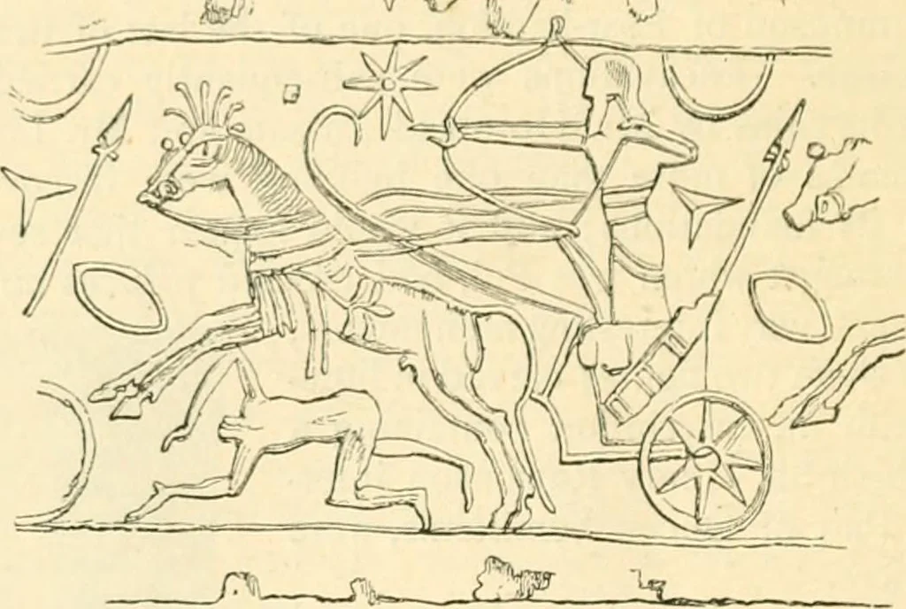 An illustration from Nineveh and Babylon; a narrative of a second expedition to Assyria during the years 1849, 1850, and 1851, 1867, leaf 397