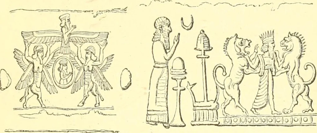 An illustration from Nineveh and Babylon; a narrative of a second expedition to Assyria during the years 1849, 1850, and 1851, 1867, leaf 402