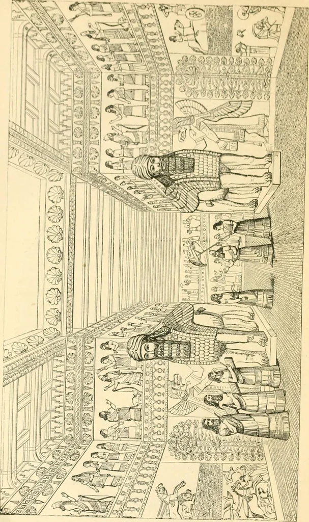 An illustration from Nineveh and Babylon; a narrative of a second expedition to Assyria during the years 1849, 1850, and 1851, 1867, leaf 437