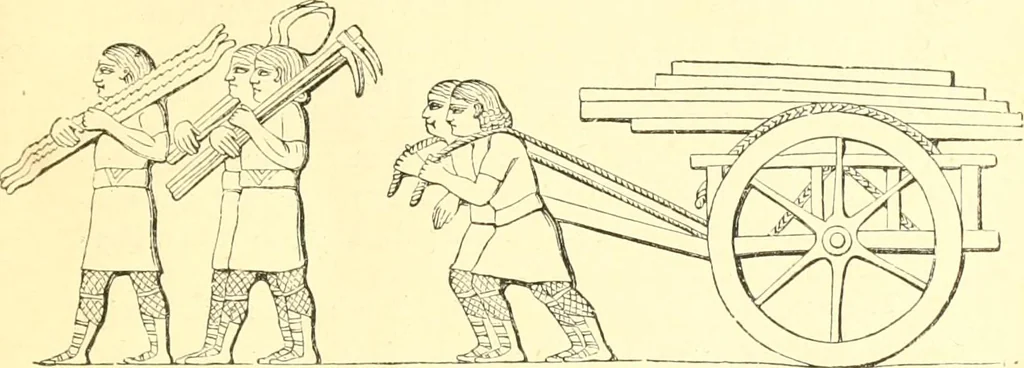 An illustration from Nineveh and Babylon; a narrative of a second expedition to Assyria during the years 1849, 1850, and 1851, 1867, leaf 74