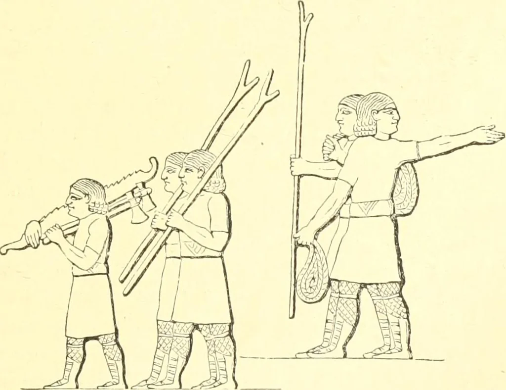 An illustration from Nineveh and Babylon; a narrative of a second expedition to Assyria during the years 1849, 1850, and 1851, 1867, leaf 74