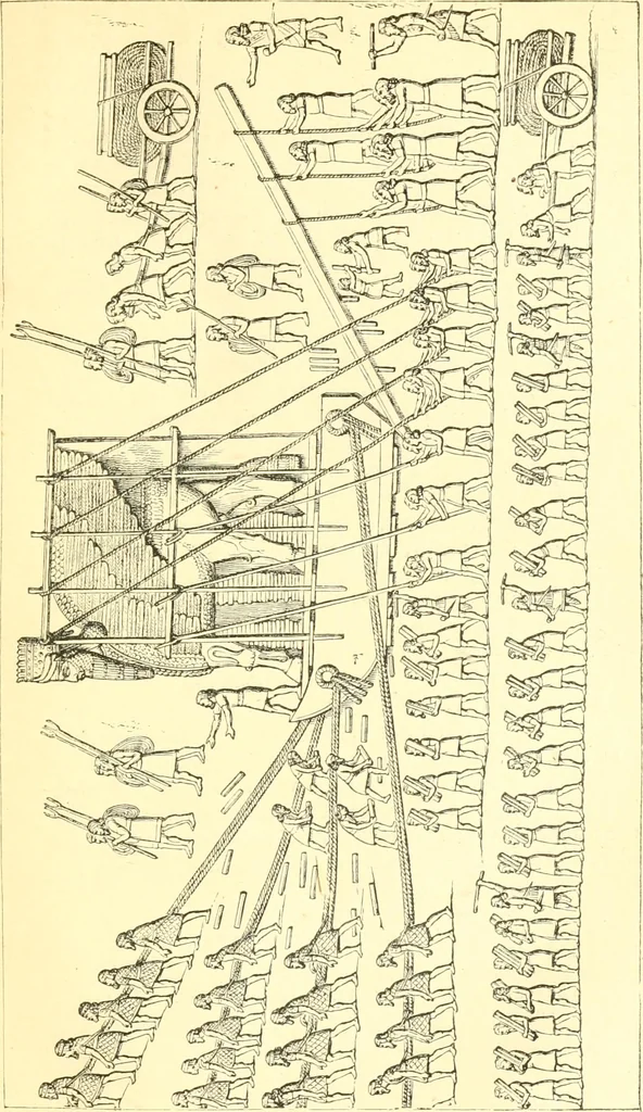 An illustration from Nineveh and Babylon; a narrative of a second expedition to Assyria during the years 1849, 1850, and 1851, 1867, leaf 80