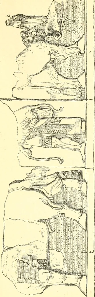 An illustration from Nineveh and Babylon; a narrative of a second expedition to Assyria during the years 1849, 1850, and 1851, 1867, leaf 94