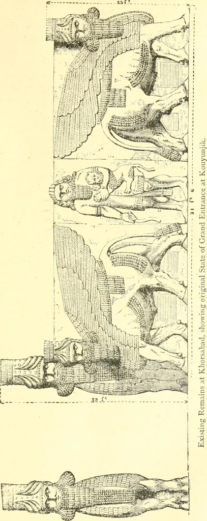 An illustration from Nineveh and Babylon; a narrative of a second expedition to Assyria during the years 1849, 1850, and 1851, 1867, leaf 96