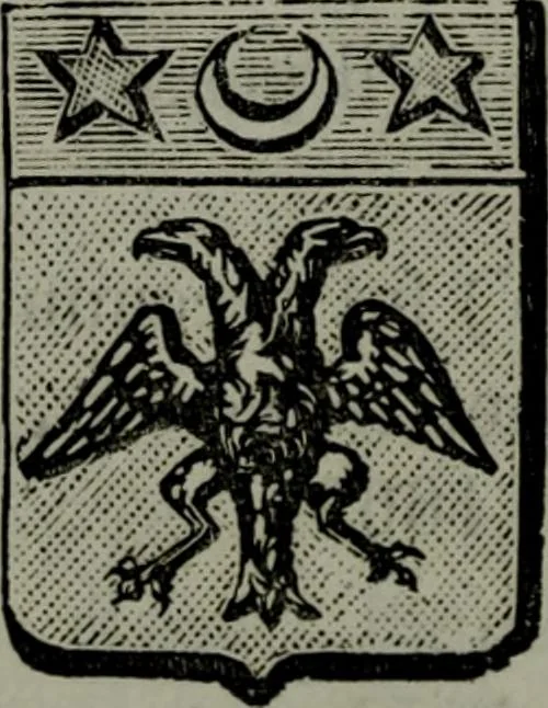 An illustration from Nobiliaire Toulousain : inventaire général des titres probants de noblesse et de dignités nobiliaires, 1863, leaf 129
