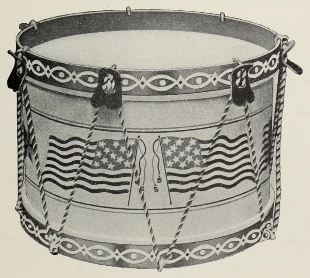 An illustration from Noble & Cooley : Manufacturers of toy drums, banjos, tambourines, zitherns, rolling hooples, 1901, leaf 17