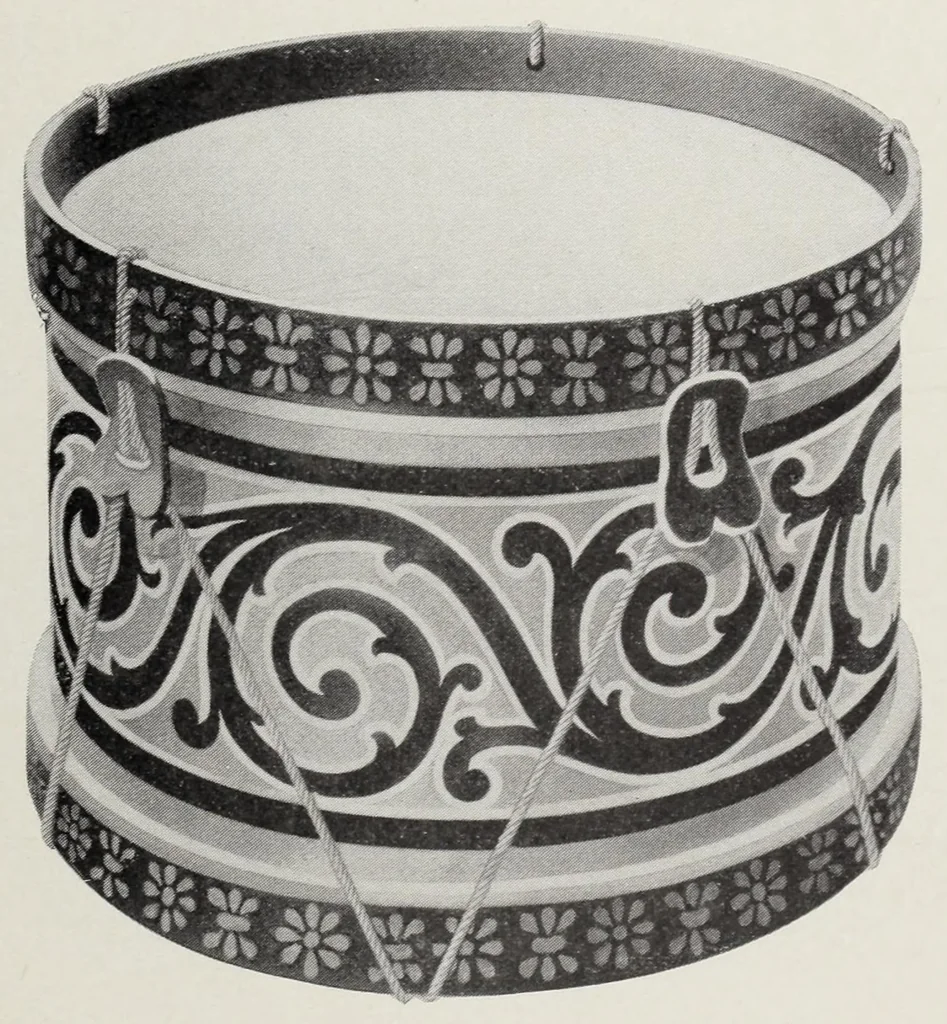 An illustration from Noble & Cooley : Manufacturers of toy drums, banjos, tambourines, zitherns, rolling hooples, 1901, leaf 27