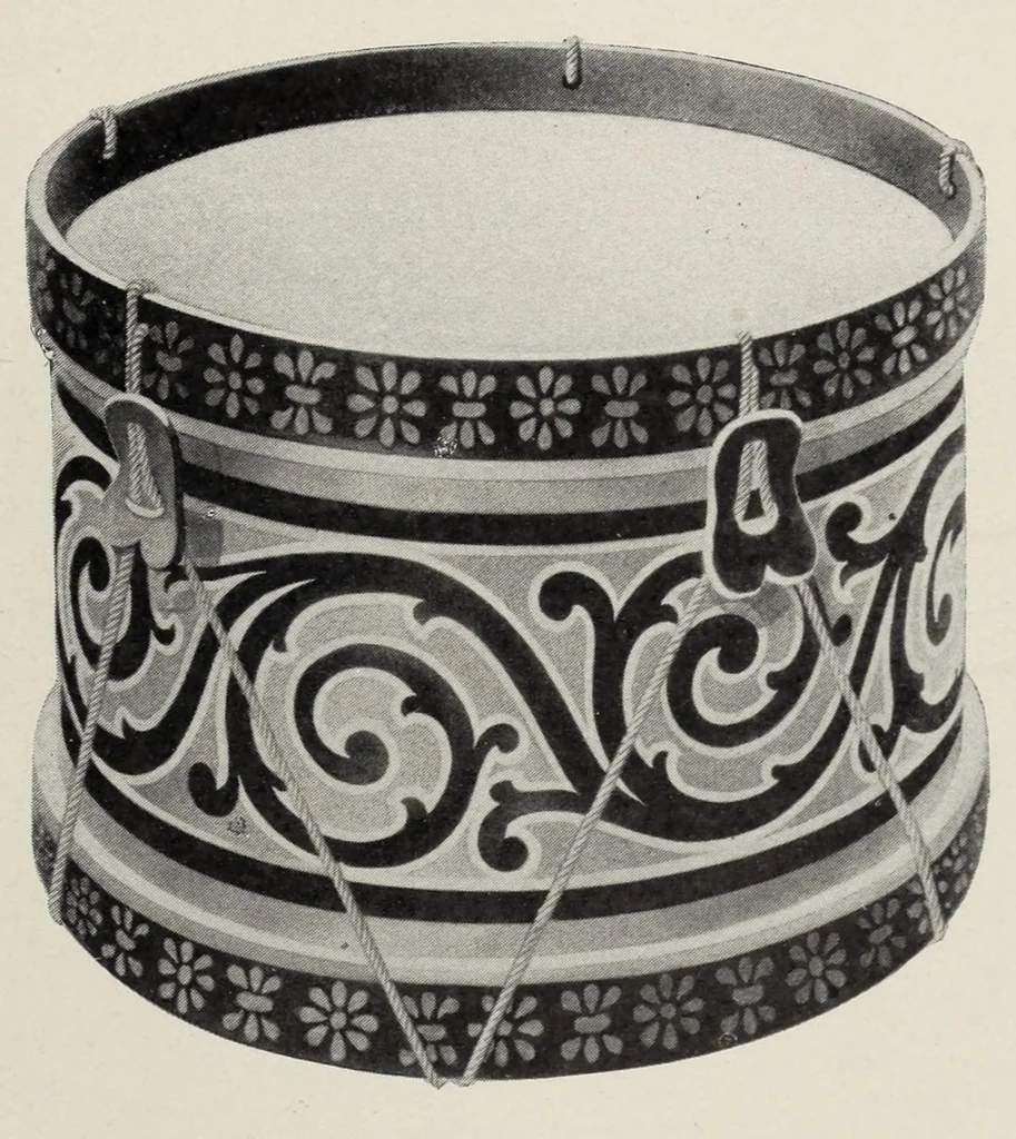 An illustration from Noble & Cooley : Manufacturers of toy drums, banjos, tambourines, zitherns, rolling hoops, etc., 1905, leaf 15