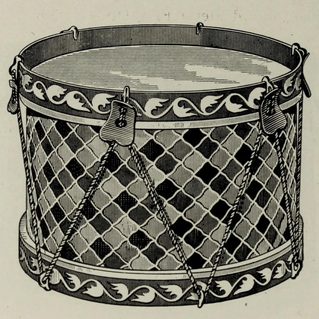 An illustration from Noble & Cooley : Manufacturers of toy drums, banjos, tambourines, zitherns, rolling hoops, sand mills, etc., 1907, leaf 20