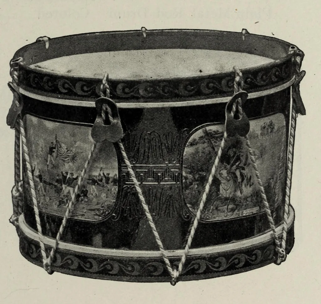 An illustration from Noble & Cooley : Manufacturers of toy drums, banjos, tambourines, zitherns, rolling hoops, sand mills, etc., 1907, leaf 25