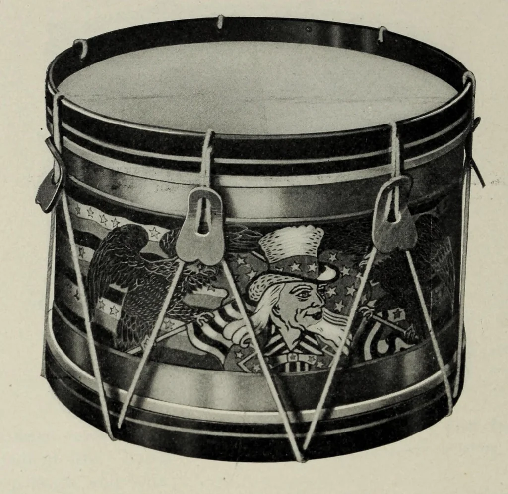 An illustration from Noble & Cooley : Toy drums, banjos, tambourines, rolling hoops, etc., 1909, leaf 18