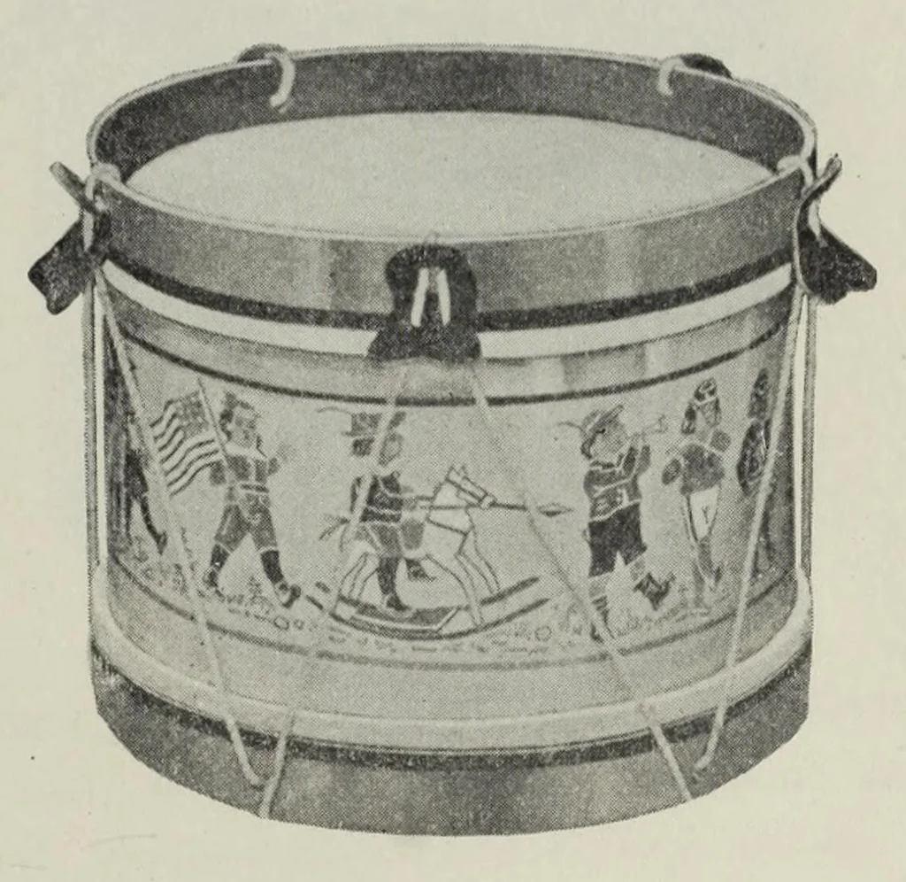 An illustration from Noble & Cooley : Toy drums, banjos, tambourines, rolling hoops, etc., 1909, leaf 9