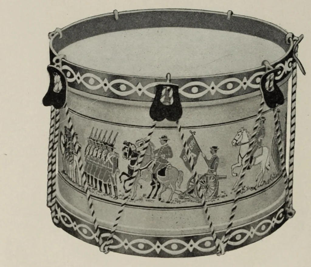 An illustration from Noble & Cooley : Toy drums, banjos, tambourines, rolling hoops, etc., 1910, leaf 18