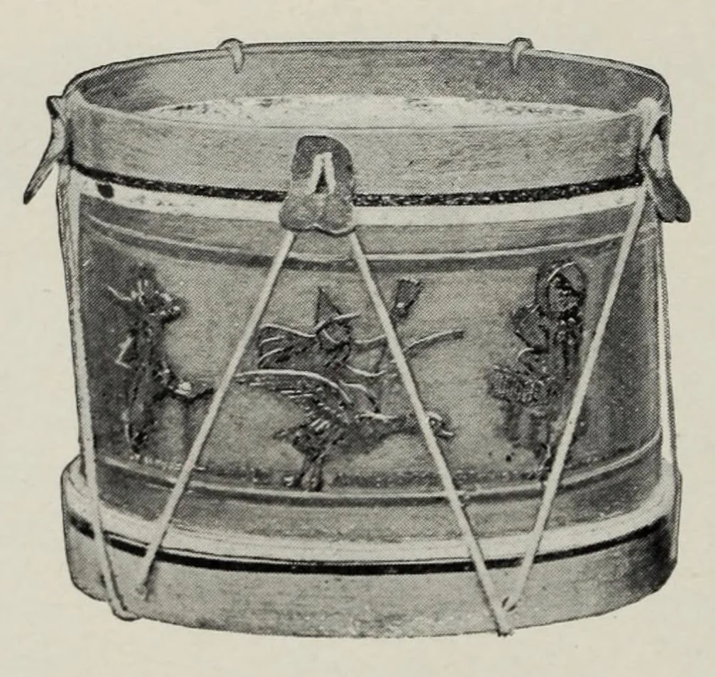 An illustration from Noble & Cooley : Toy drums, banjos, tambourines, rolling hoops, etc., 1912, leaf 8