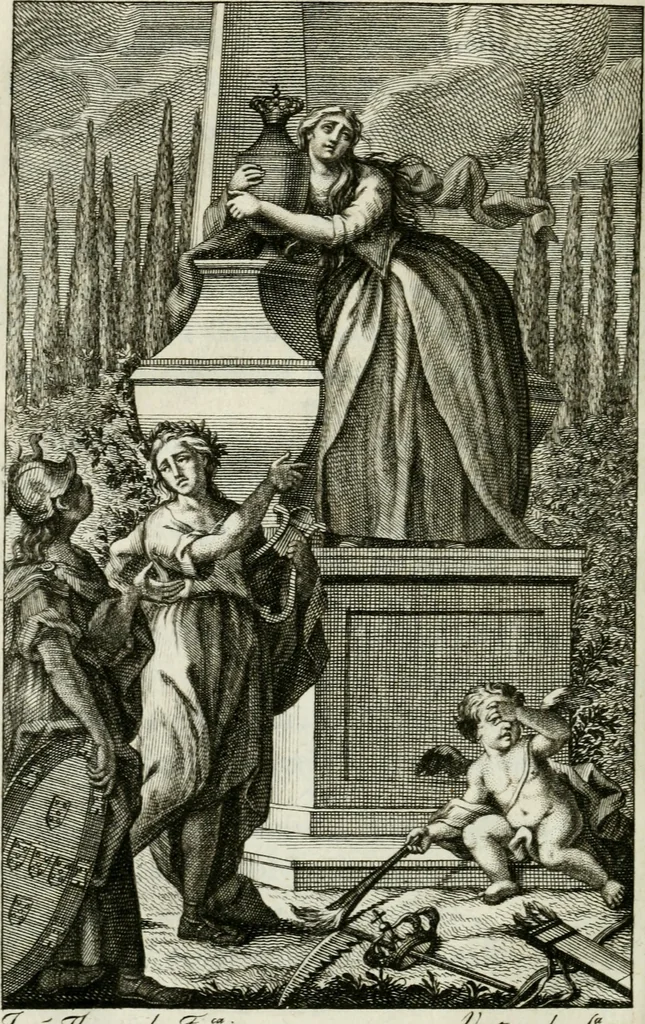 An illustration from Noites jozephinas de Mirtilo : sobre a infausta morte do Serenissimo Senhor D. Joze Principe do Brazil, dedicadas ao consterna do povo luzitano, 1790, leaf 107