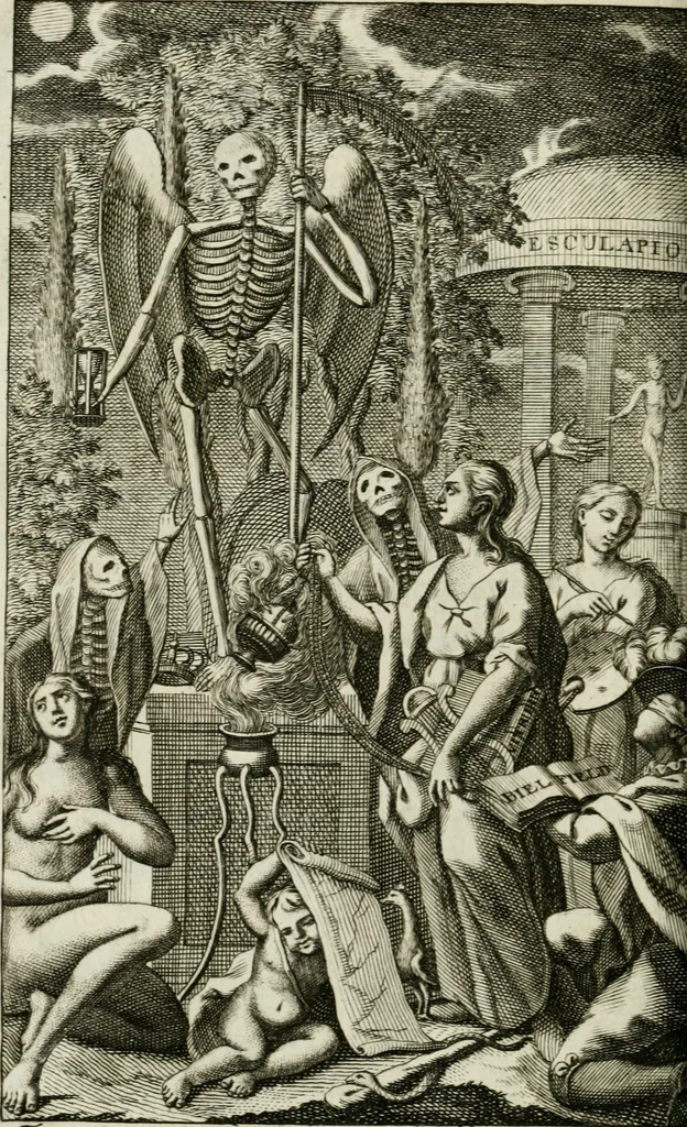 An illustration from Noites jozephinas de Mirtilo : sobre a infausta morte do Serenissimo Senhor D. Joze Principe do Brazil, dedicadas ao consterna do povo luzitano, 1790, leaf 145