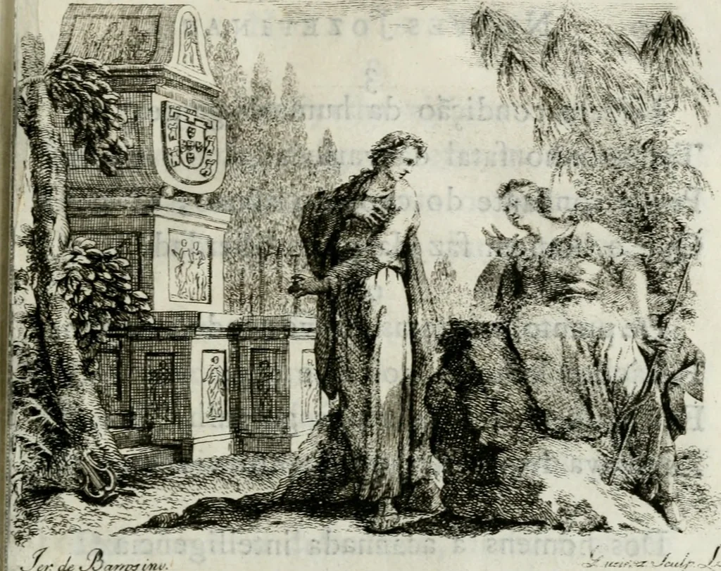 An illustration from Noites jozephinas de Mirtilo : sobre a infausta morte do Serenissimo Senhor D. Joze Principe do Brazil, dedicadas ao consterna do povo luzitano, 1790, leaf 146