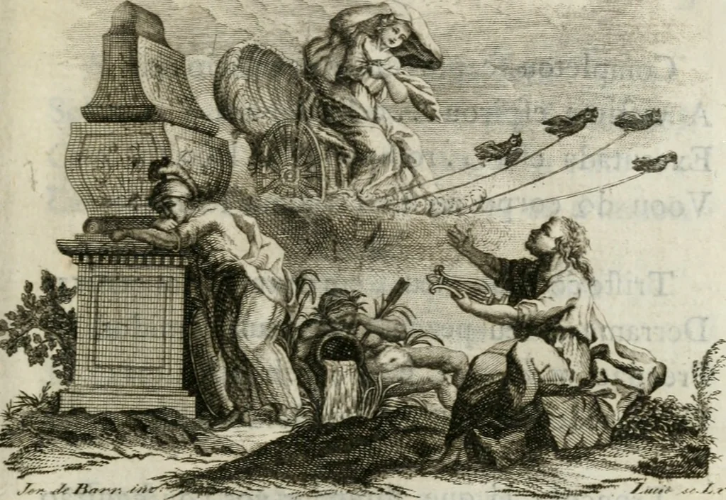 An illustration from Noites jozephinas de Mirtilo : sobre a infausta morte do Serenissimo Senhor D. Joze Principe do Brazil, dedicadas ao consterna do povo luzitano, 1790, leaf 16