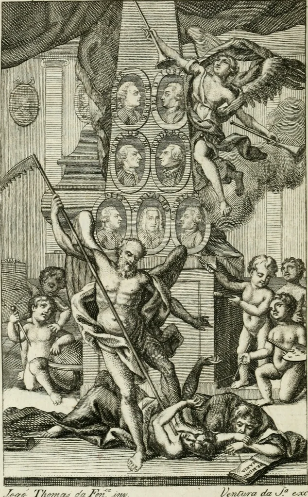 An illustration from Noites jozephinas de Mirtilo : sobre a infausta morte do Serenissimo Senhor D. Joze Principe do Brazil, dedicadas ao consterna do povo luzitano, 1790, leaf 211
