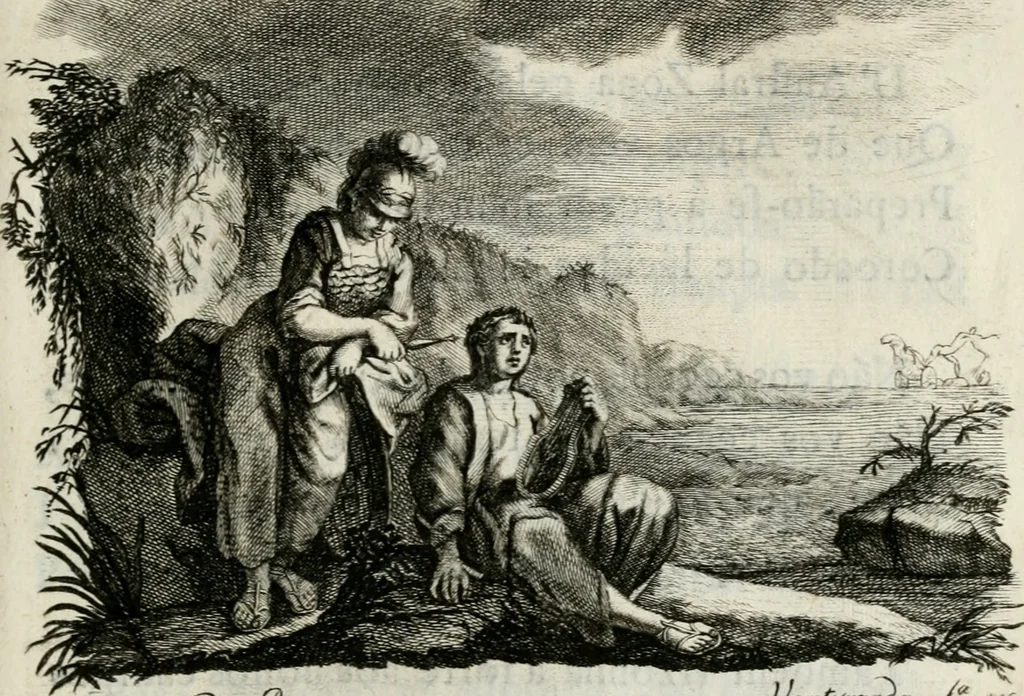 An illustration from Noites jozephinas de Mirtilo : sobre a infausta morte do Serenissimo Senhor D. Joze Principe do Brazil, dedicadas ao consterna do povo luzitano, 1790, leaf 212
