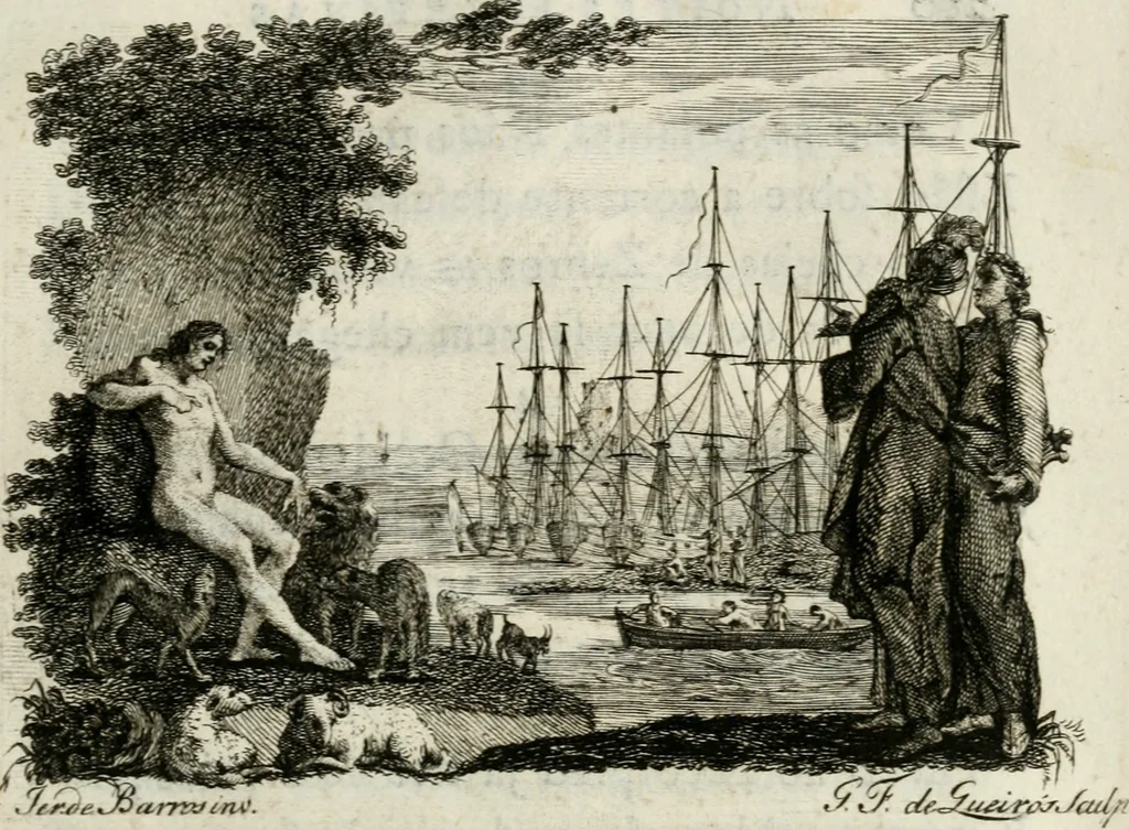 An illustration from Noites jozephinas de Mirtilo : sobre a infausta morte do Serenissimo Senhor D. Joze Principe do Brazil, dedicadas ao consterna do povo luzitano, 1790, leaf 234