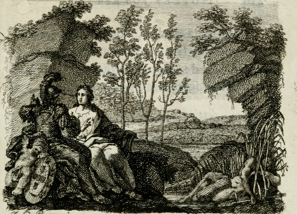 An illustration from Noites jozephinas de Mirtilo : sobre a infausta morte do Serenissimo Senhor D. Joze Principe do Brazil, dedicadas ao consterna do povo luzitano, 1790, leaf 254