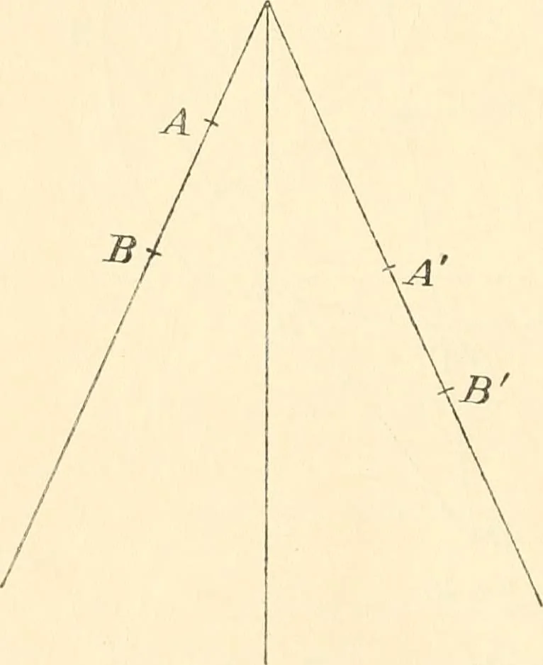 An illustration from Non-Euclidean geometry; a critical and historical study of its development, 1912, leaf 261