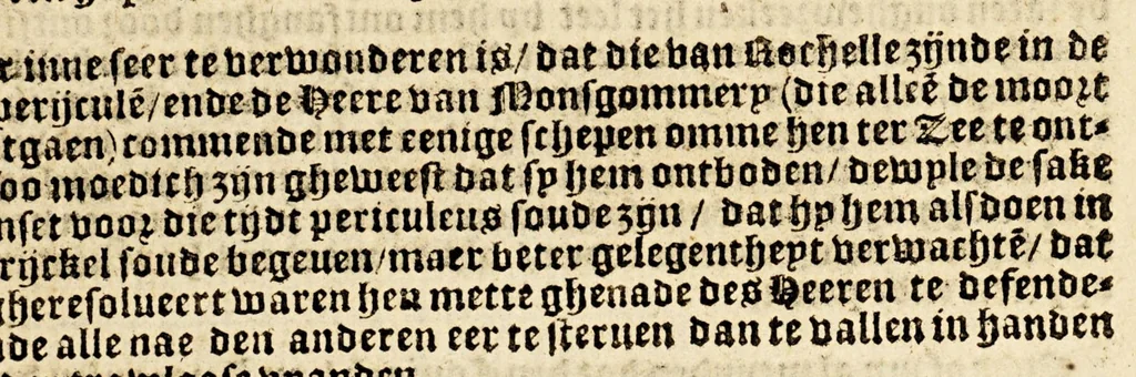 An illustration from Nootelijcke consideratien die alle goede liefhebbers des vaderlandts behooren rijpelijck te ouerweghen opten voorgheslaghen tractate van peys met den Spaengiaerden, 1587, leaf 7