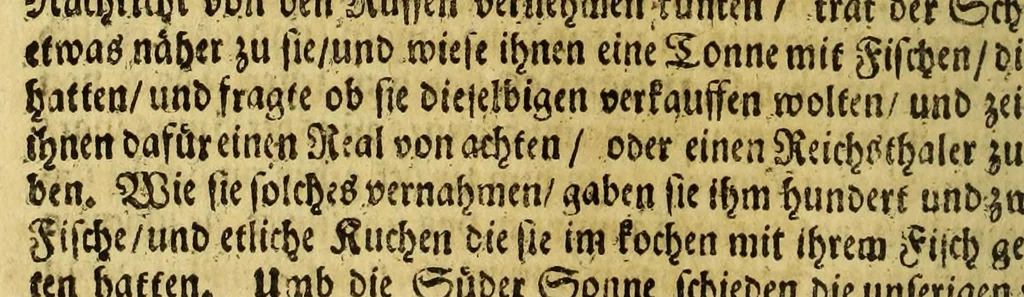 An illustration from Norden, oder Zu Wasser und Lande im Eise und Snee, mit Verlust Blutes und Gutes zu Wege gebrachte, und fleissig beschriebene Erfahrung und Vorstellung des Norden, : auss denen, welche zu unterschiedenen Zeiten gelebet, viel im Norden versuchet, viel auch umbsonst angefangen und angewandt haben : auff guter Freunde Begehren zusammen gebracht dargereichet, und ferner zu betrachten und zu vermehren,, 1678, leaf 178