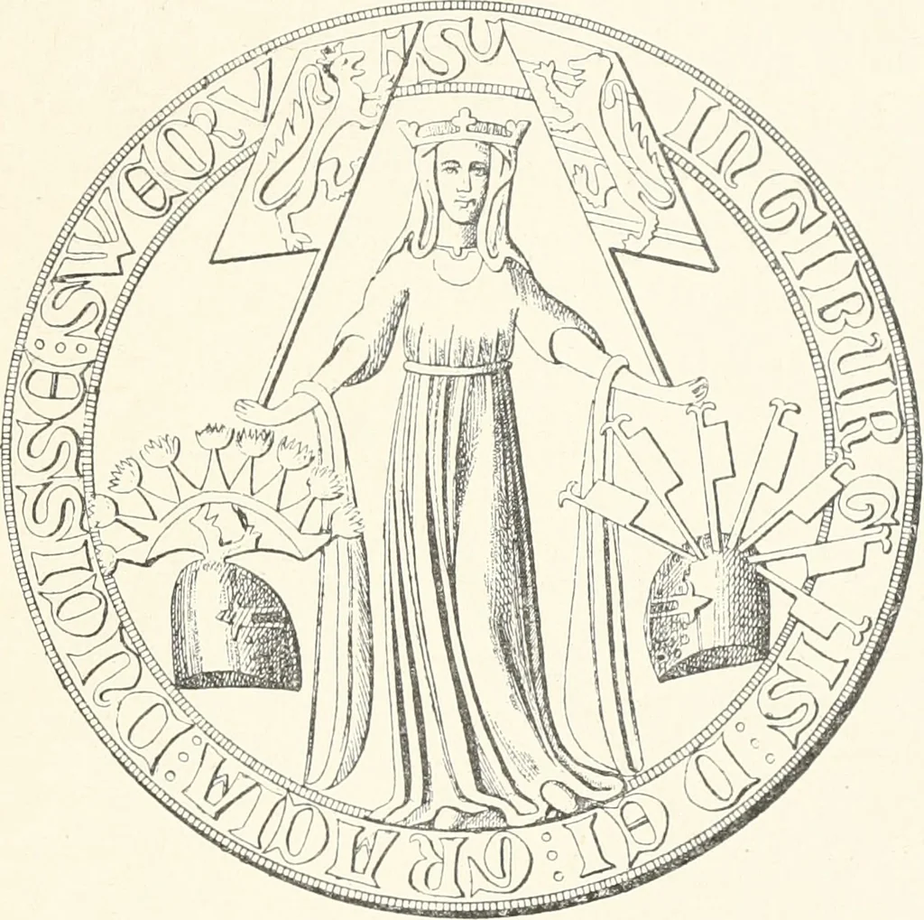 An illustration from Norges gamle vaaben, farver og flag, 1894, leaf 38