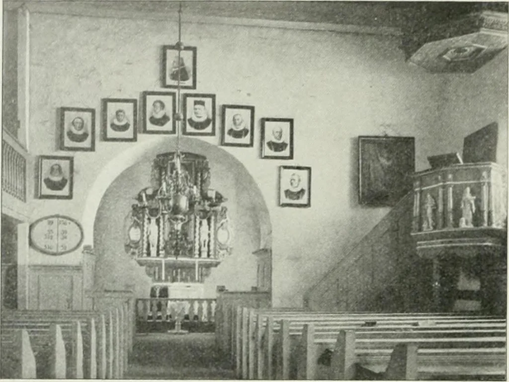 An illustration from Norges kirker i det 16de og 17de aarhundrede, 1911, leaf 105