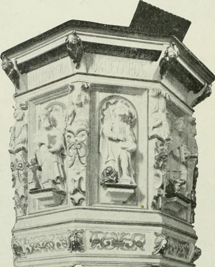 An illustration from Norges kirker i det 16de og 17de aarhundrede, 1911, leaf 107