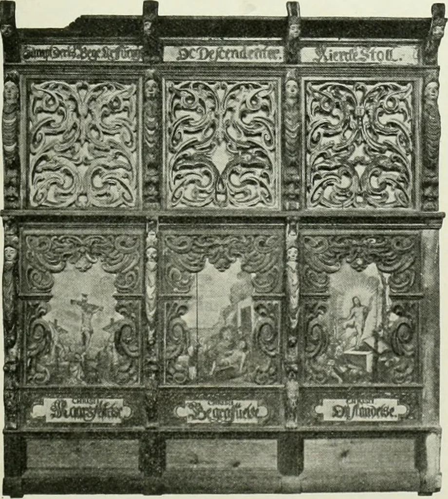 An illustration from Norges kirker i det 16de og 17de aarhundrede, 1911, leaf 110