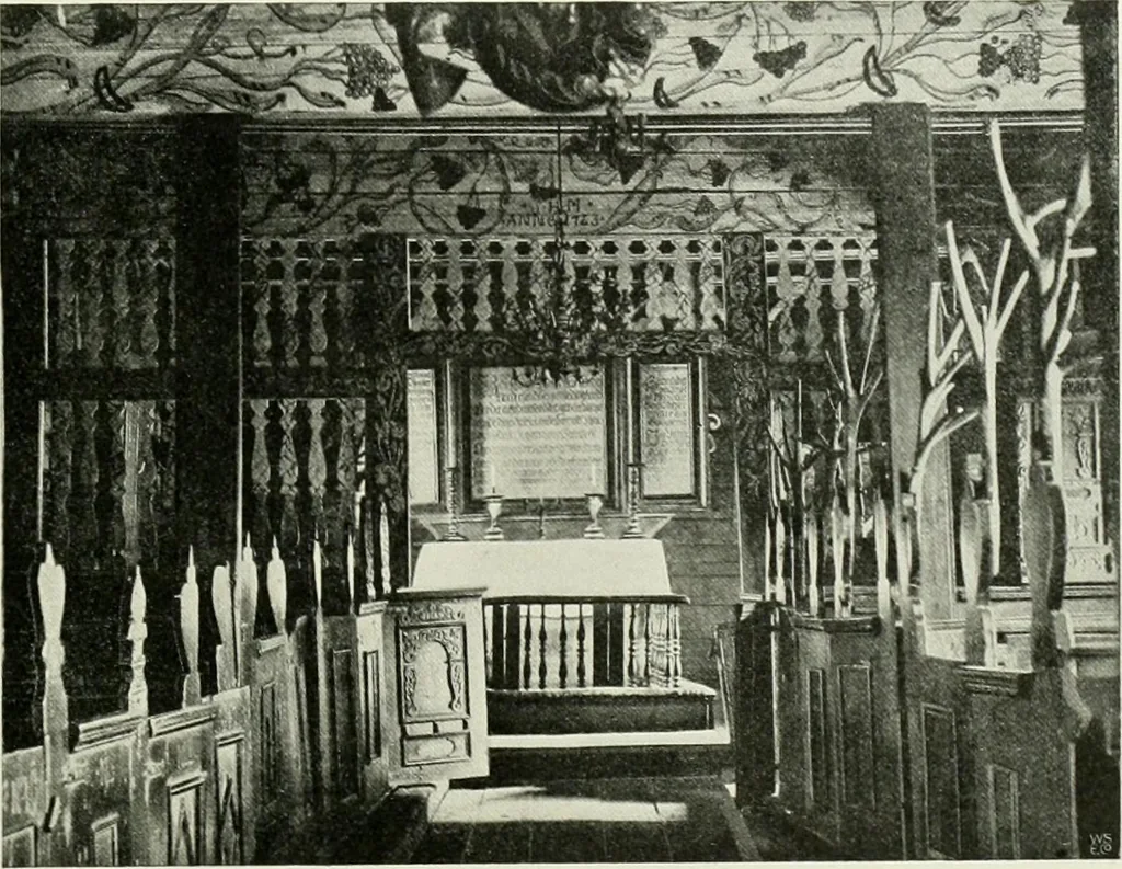 An illustration from Norges kirker i det 16de og 17de aarhundrede, 1911, leaf 132