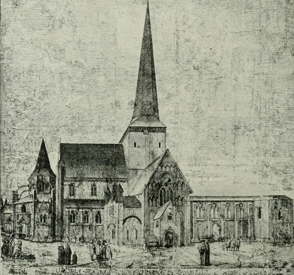 An illustration from Norges kirker i det 16de og 17de aarhundrede, 1911, leaf 135
