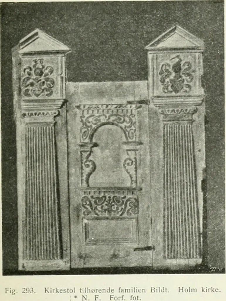 An illustration from Norges kirker i det 16de og 17de aarhundrede, 1911, leaf 144